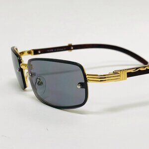 Black Lens Men‎ Sunglasses Square Gold Frame Hip Hop Style Street Wear Quevo New
